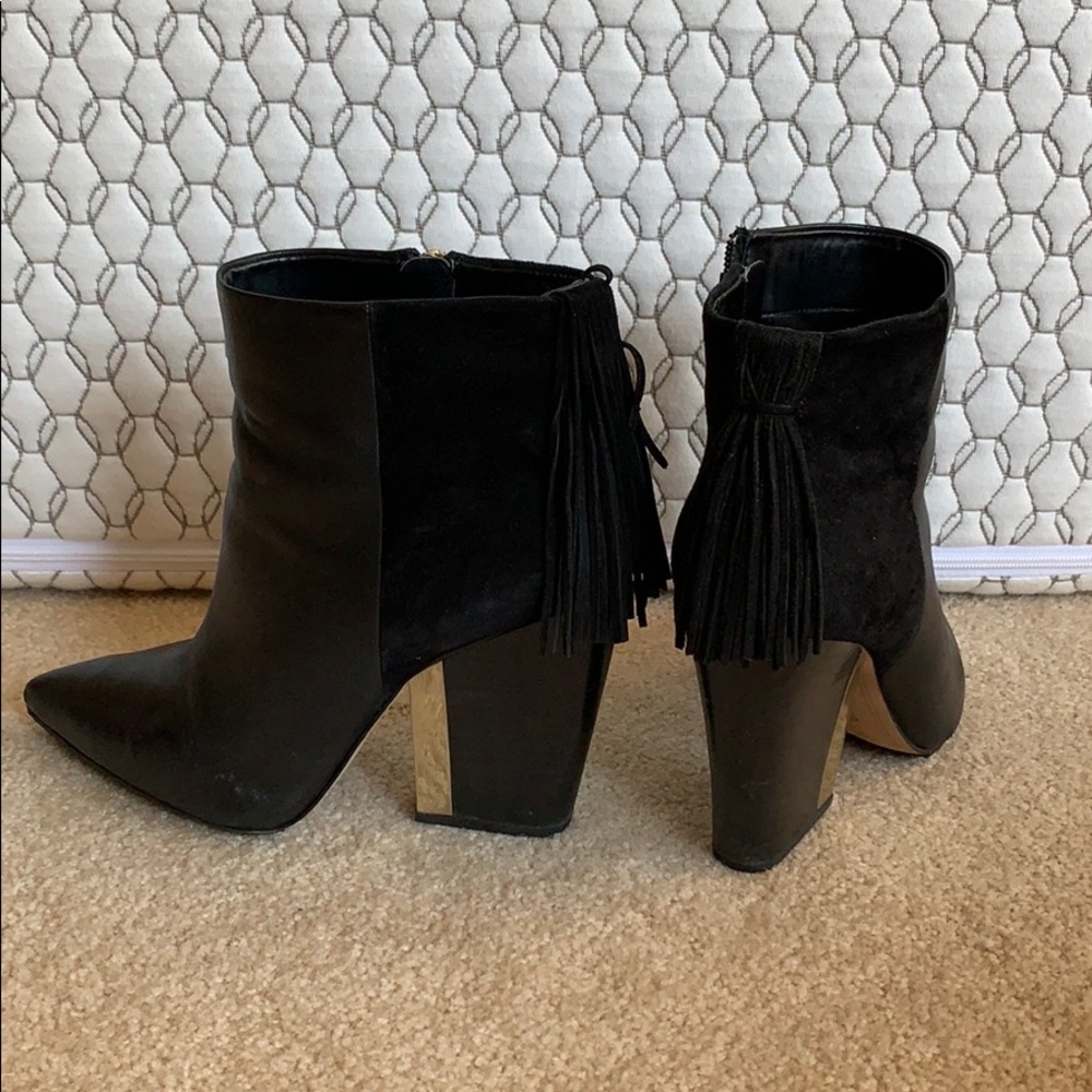 Sam Edelman Black Leather/Suede Booties